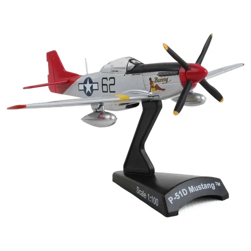 North American P-51D Mustang Fighter Aircraft #62 "Bunny" United States Army Air Force 1/100 Diecast Model Airplane by Postage Stamp