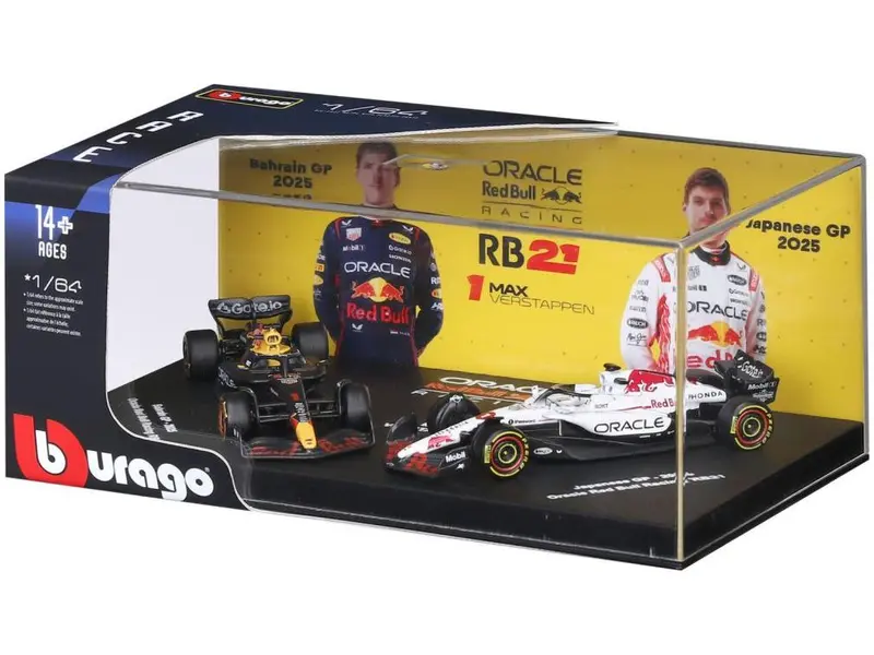 Oracle Red Bull RB21 F1 Bahrain + Japanese GP's 2025 #1 Max Verstappen 2 Car Set 1