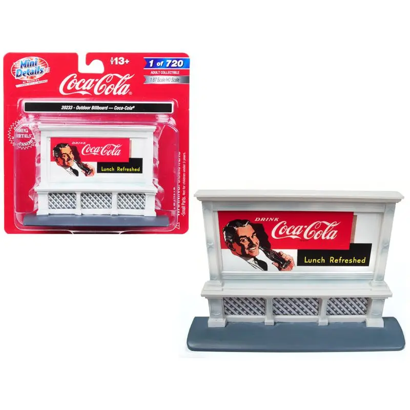 Outdoor Billboard "Coca Cola" for 1/87 (HO) Scale Models by Classic Metal Works