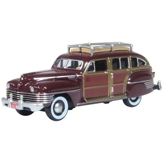 Oxford Diecast 87CB42001 - 1942 Chrysler Town and Country Station Wagon Regal Maroon Woody - HO Scale