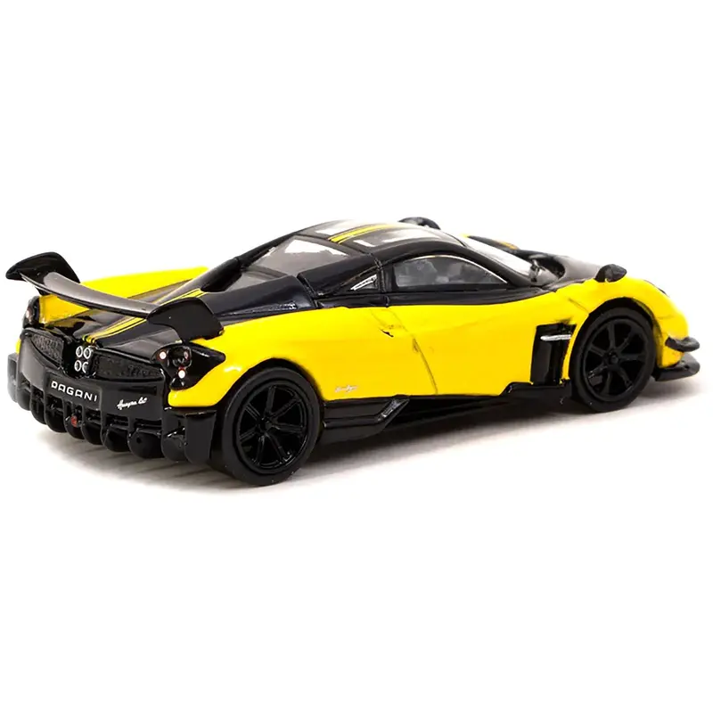 Pagani Huayra BC Giallo Limone Yellow and Black "Global64" Series 1/64 Diecast Model Car by Tarmac Works