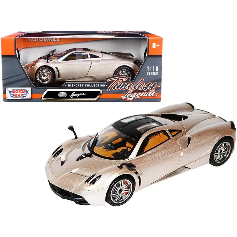Pagani Huayra Gold Metallic with Black Top 1/18 Diecast Model Car by Motormax