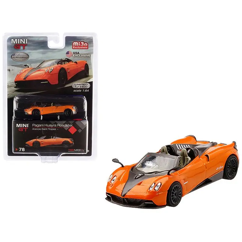 Pagani Huayra Roadster Arancio Saint Tropez / Orange Metallic Limited Edition to 2,400 pieces Worldwide 1/64 Diecast Model Car by True Scale Miniatures