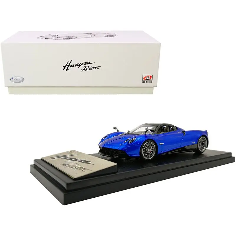 Pagani Huayra Roadster Blue Metallic with Carbon Accents 1/43 Diecast Model Car by LCD Models