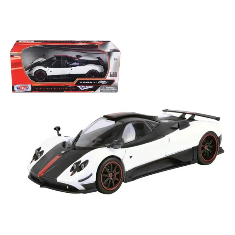 Pagani Zonda 5 Cinque White and Black 1/18 Diecast Model Car by Motormax