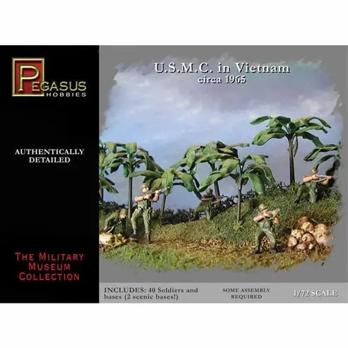 PEG7401 USMC in Vietnam Circa 1965 1/72 Scale Plastic Soldiers Pegasus