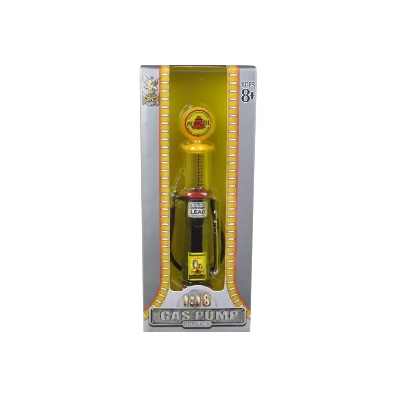 Pennzoil Gasoline Vintage Gas Pump Cylinder 1/18 Diecast Replica by Road Signature