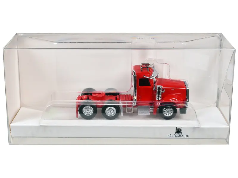 Peterbilt 367 Day Cab Red 1/87 (HO) Scale Plastic Model Car by HO Logistics