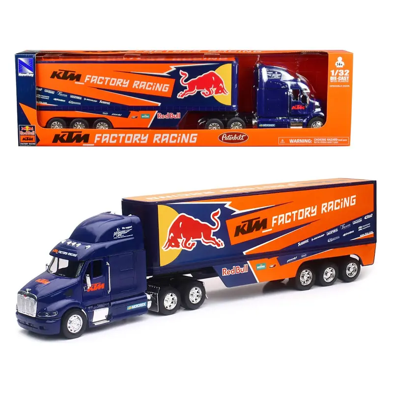 Peterbilt 387 Truck Dark Blue "Red Bull - KTM Factory Racing" 1/32 Diecast Model by New Ray
