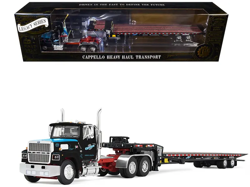 Peterbilt 389 Pride-N-Class with 70" Mid-Roof Sleeper and 53' Utility Trailer with Reefer "Hurricane Express" Brown with Stripes "Big Rigs" Series II #4 1/64 Diecast Model by DCP/First Gear