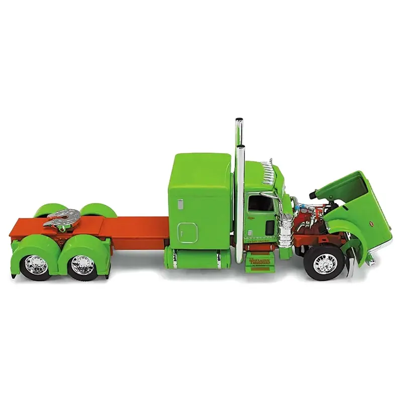 Peterbilt 389 with 63" Flat-Top Sleeper and 53' Utility Trailer "Hallahan Transport" Green "Big Rigs" Series 1/64 Diecast Model by DCP/First Gear