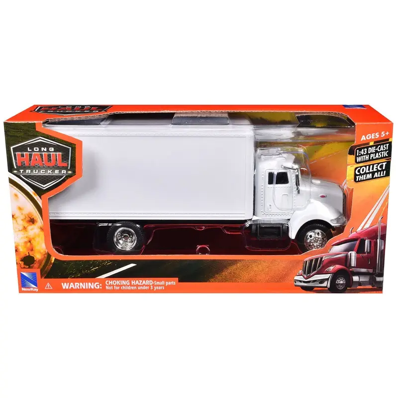Peterbilt Utility 335 Box Truck White 1/43 Diecast Model by New Ray