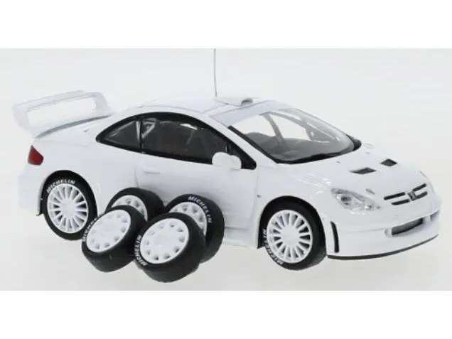 Peugeot 307 WRC White 2 Set of Wheels and Tyres/Extra Rear Spoiler 1