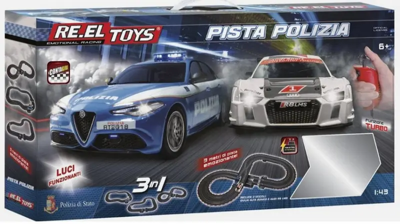 PISTA A.R.GIULIA Q4 POLIZIA+AUDI R8 LMS mt 3 C/TURBO-CONTAGIRI-LUCI 1