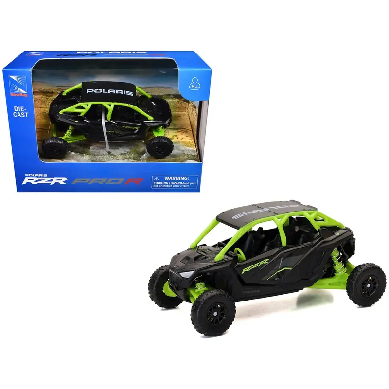 Polaris RZR Pro R UTV Black and Lime Green Diecast Model by New Ray