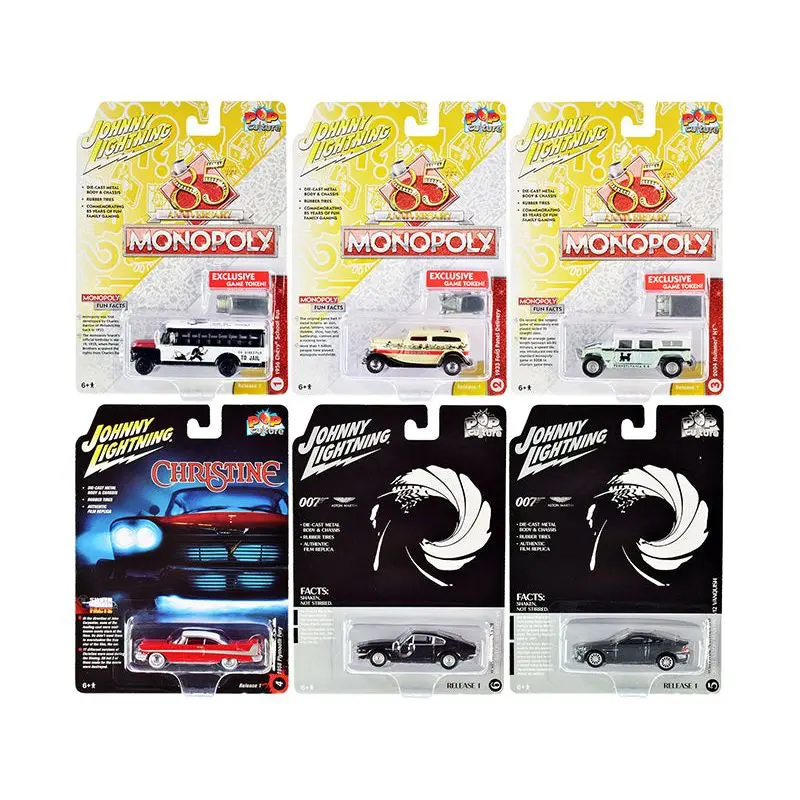 Pop Culture 2020 Set of 6 Cars Release 1 1/64 Diecast Model Cars by Johnny Lightning