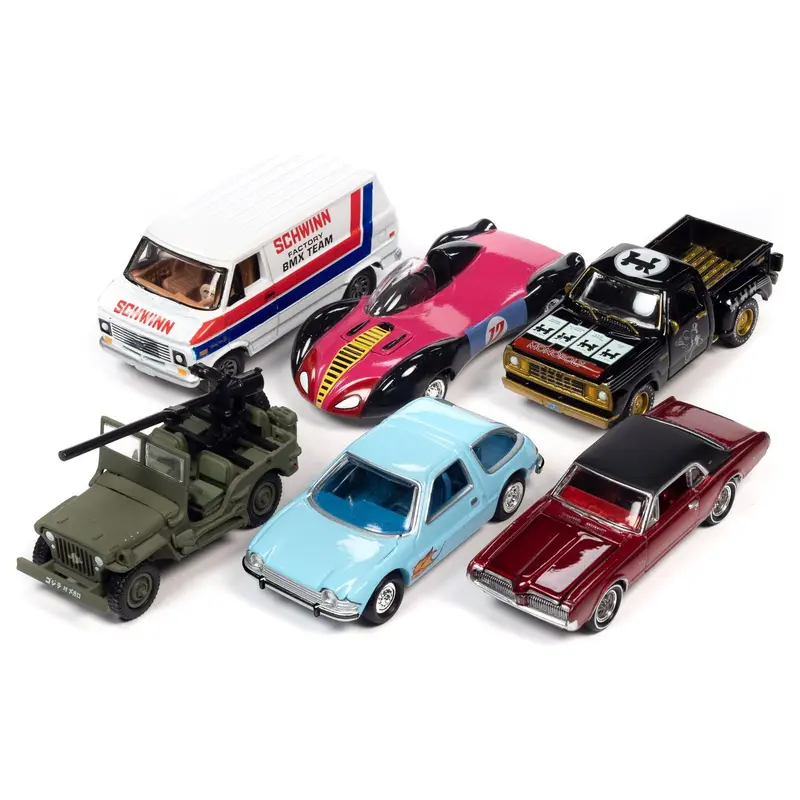 Pop Culture 2023 Set of 6 Cars Release 1 1/64 Diecast Model Cars by Johnny Lightning