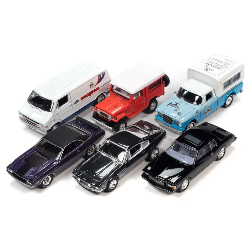 Pop Culture 2023 Set of 6 Cars Release 2 1/64 Diecast Model Cars by Johnny Lightning