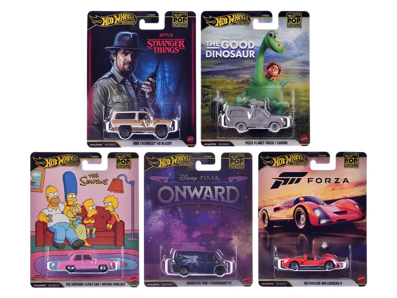 "Pop Culture 2026" 5 piece Set S "Premium Series" Diecast Model Cars by Hot Wheels