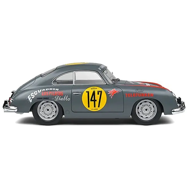 Porsche 356 Pre-A #147 Gray with Graphics "Carrera Panamericana" (1954) "Competition" Series 1/18 Diecast Model Car by Solido
