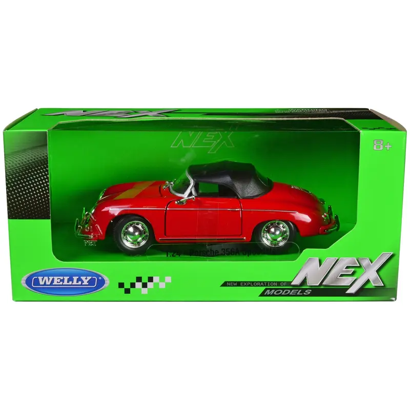 Porsche 356A Speedster Red with Black Soft Top "NEX Models" Series 1/24 Diecast Model Car by Welly