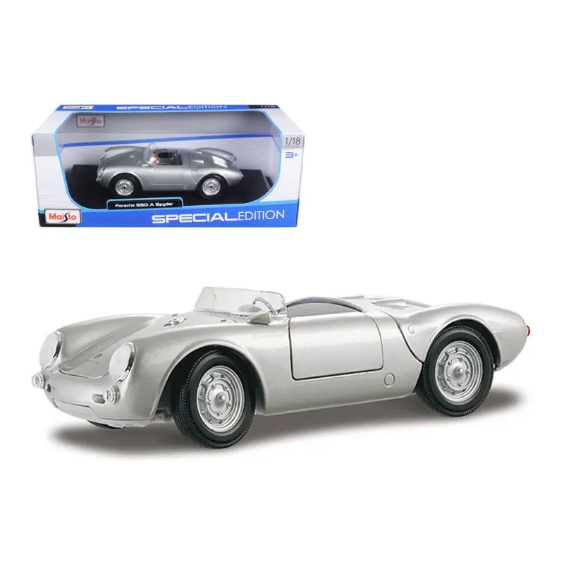 Porsche 550 A Spyder Silver 1/18 Diecast Model Car by Maisto