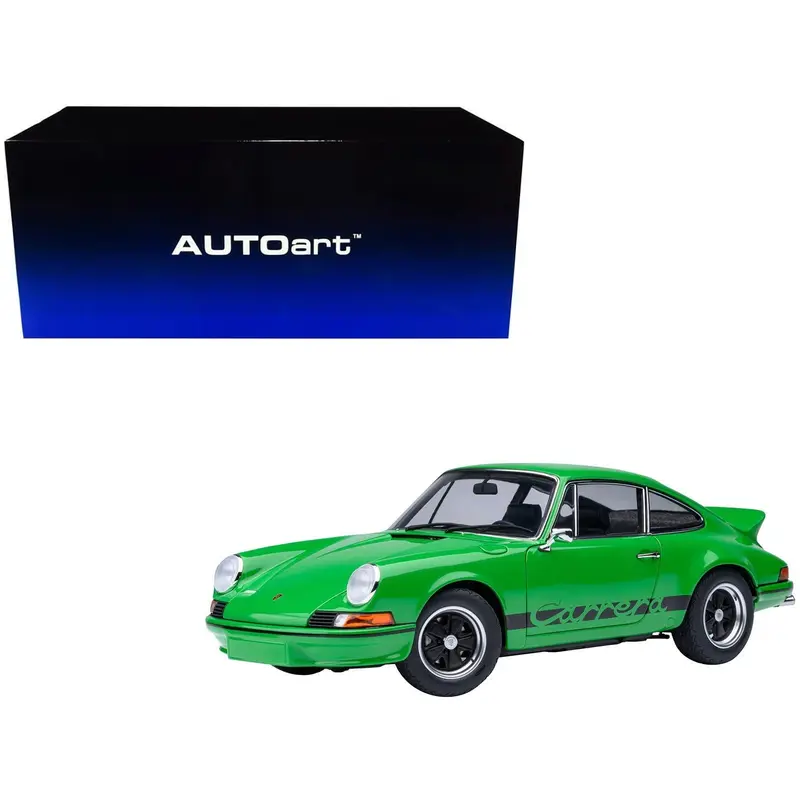 Porsche 911 Carrera 2.7 RS Viper Green with Black Stripes and Wheels 1/18 Model Car by Autoart