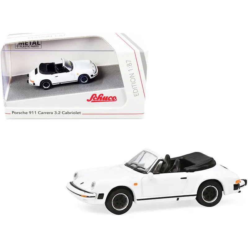 Porsche 911 Carrera 3.2 Cabriolet White 1/87 (HO) Diecast Model Car by Schuco