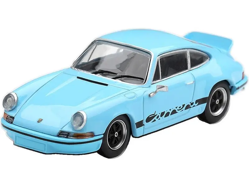 Porsche 911 Carrera RS 2.7 Gulf Blue w/Black Livery (LHD) Blister Packaging 1