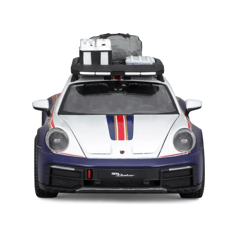 Porsche 911 Dakar #953 "Roughroads Porsche" Blue and White with Stripes and Roof Rack "Race" Series 1/24 Diecast Model Car by Bburago
