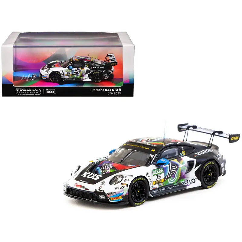 Porsche 911 GT3 R #75 Laurin Heinrich "KUS Team Bernhard" "Deutsche Tourenwagen Masters" (2023) "Hobby64" Series 1/64 Diecast Model by Tarmac Works