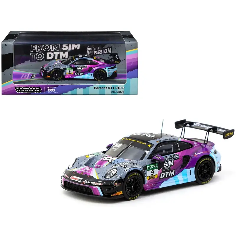 Porsche 911 GT3 R #9 Tim Heinemann "Deutsche Tourenwagen Masters" (2023) "Hobby64" Series 1/64 Diecast Model Car by Tarmac Works