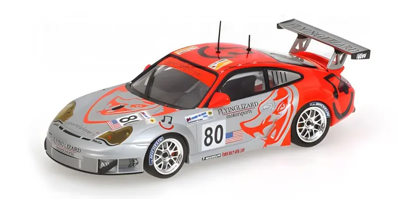 PORSCHE 911 GT3 RSR FLYING LIZARD VAN OVERBEEK 24H LE MANS 2006 - 1/43 - Minichamps
