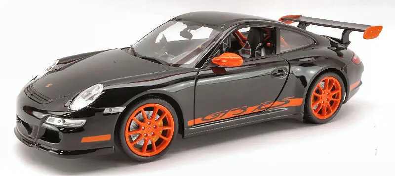 PORSCHE 911 GTR 3 RS 2007 BLACK WITH ORANGE STRIPES 1