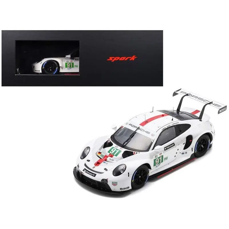 Porsche 911 RSR-19 #91 Gianmaria Bruni - Richard Lietz - Frederic Makowiecki "Porsche GT Team" GTE Pro Winner "24 Hours of Le Mans" (2022) with Acrylic Display Case 1/18 Model Car by Spark