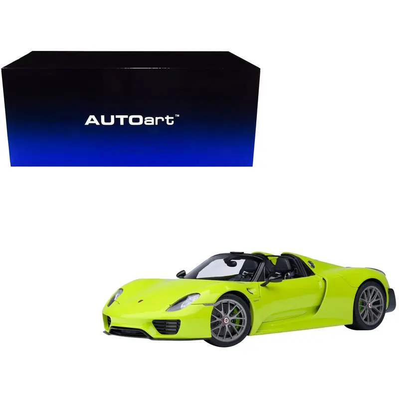 Porsche 918 Spyder "Weissach Package" Acid Green 1/18 Model Car by Autoart