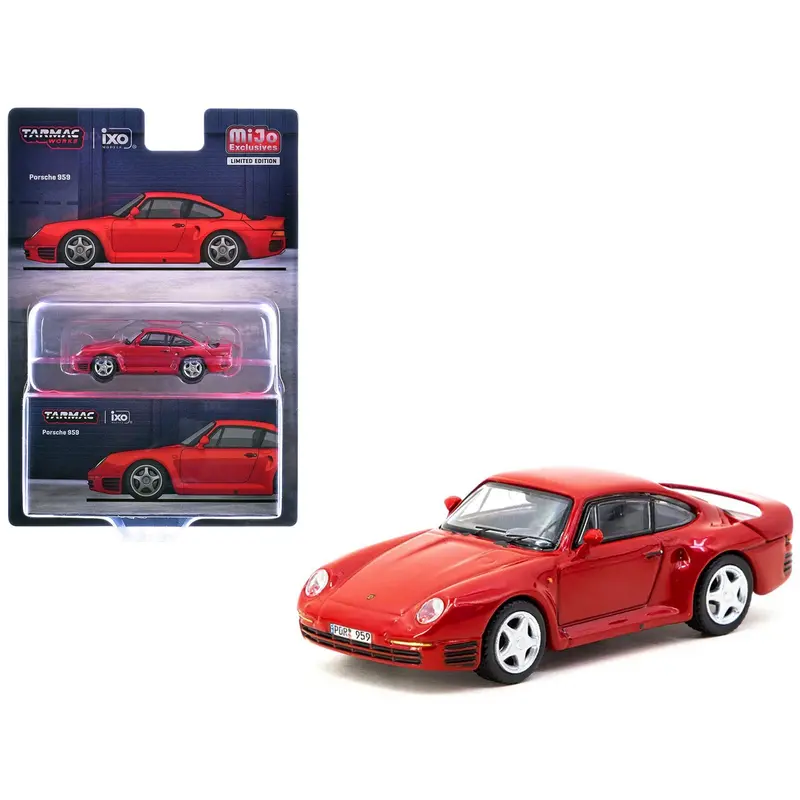 Porsche 959 Red "Global64" Series 1/64 Diecast Model by Tarmac Works