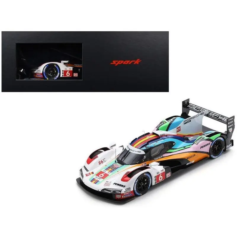 Porsche 963 #6 Kevin Estre - Andre Lotterer - Laurens Vanthoor "Porsche Penske Motorsport" "24 Hours of Le Mans" (2023) with Acrylic Display Case 1/18 Model Car by Spark