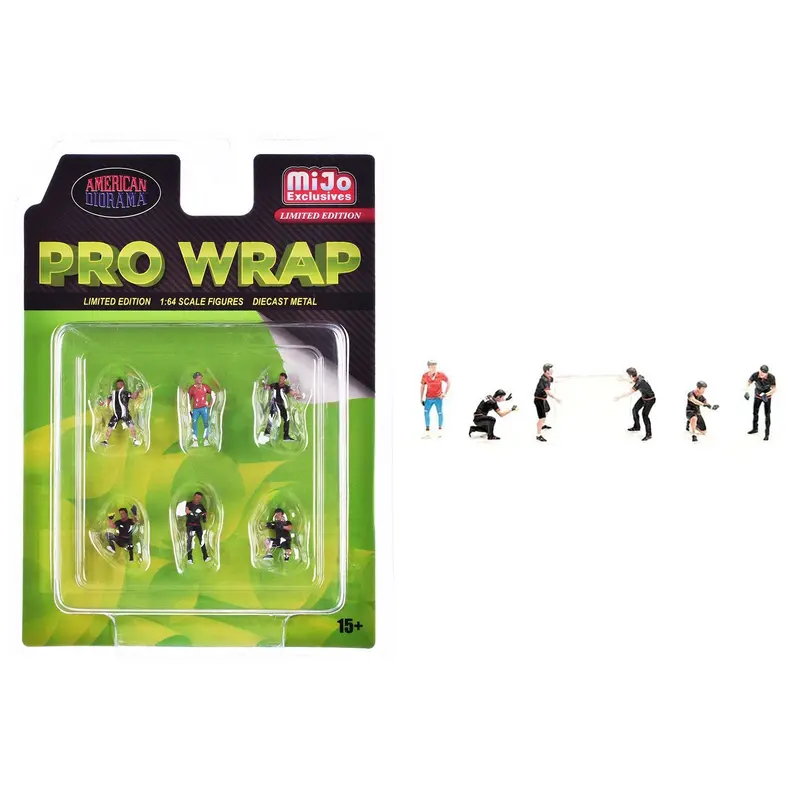 "Pro Wrap" 6 piece Diecast Figure Set (6 Figures) Limited Edition for 1/64 Scale Models by American Diorama
