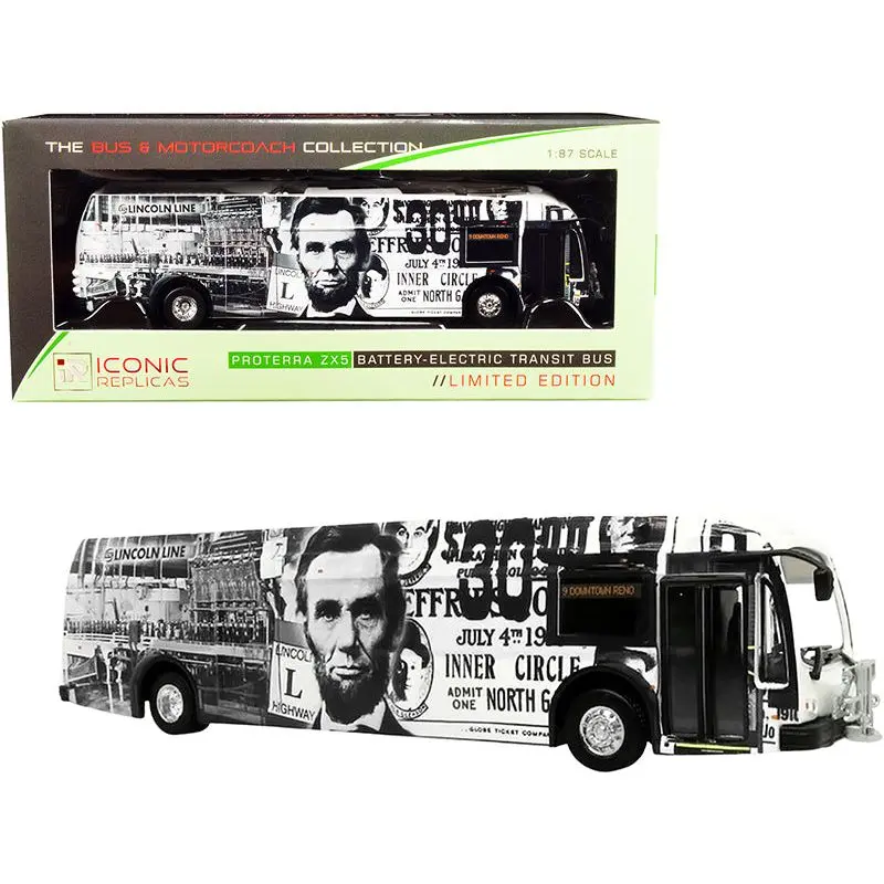 Proterra ZX5 Battery-Electric Transit Bus #9 "Downtown Reno" "Lincoln Line" (Nevada) "The Bus & Motorcoach Collection" 1/87 (HO) Diecast Model by Iconic Replicas