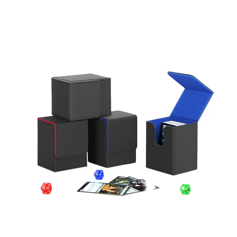 PU Leather Card Deck Box 100+ Cards TCG Storage Case for Trading Card Games