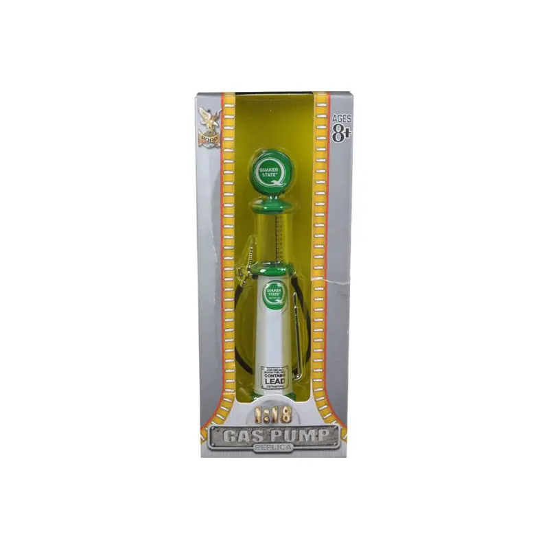 Quaker State Gasoline Vintage Gas Pump Cylinder 1/18 Diecast Replica by Road Signature