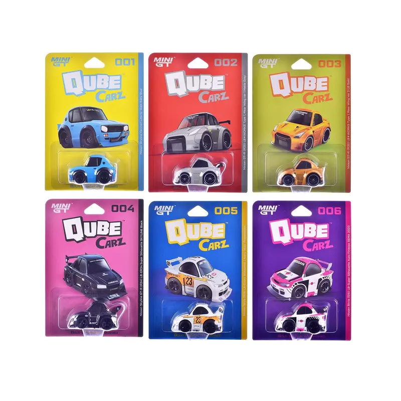 "QubeCarz" Series #1 Set of 6 pieces 1/64 Diecast Model Cars by Mini GT