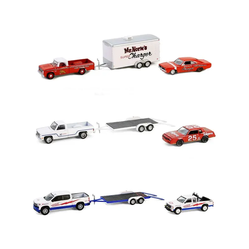 "Racing Hitch & Tow" Set of 3 pieces Series 5 1/64 Diecast Model Cars by Greenlight