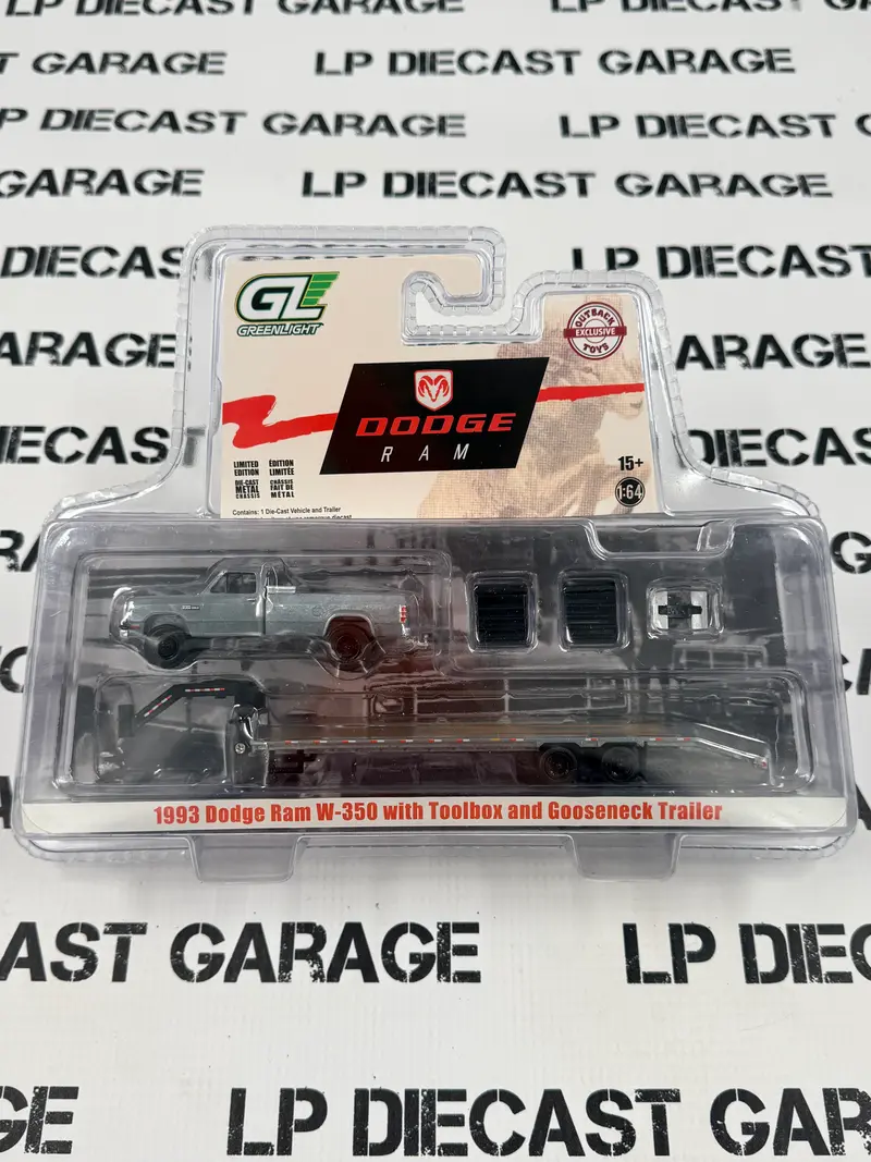 RAW CHASE GREENLIGHT 1993 Dodge Ram W350 Black w/ Gooseneck Trailer 1