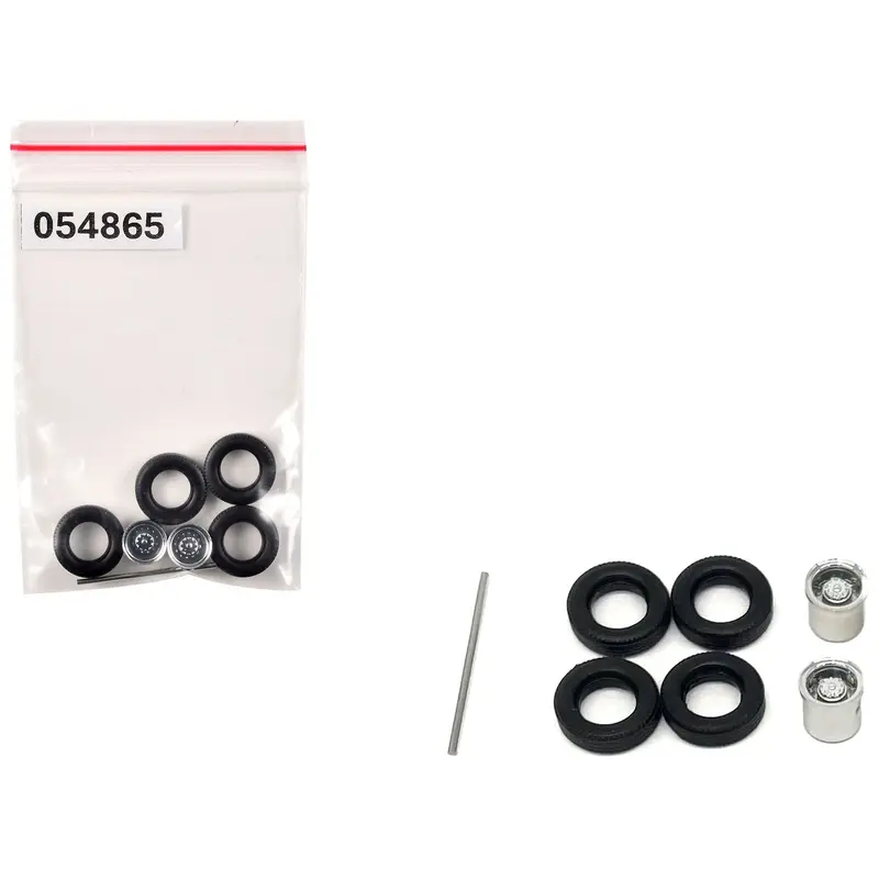 Rear Low Profile Wheelset Chrome 1/87 (HO) Plastic Model by Promotex