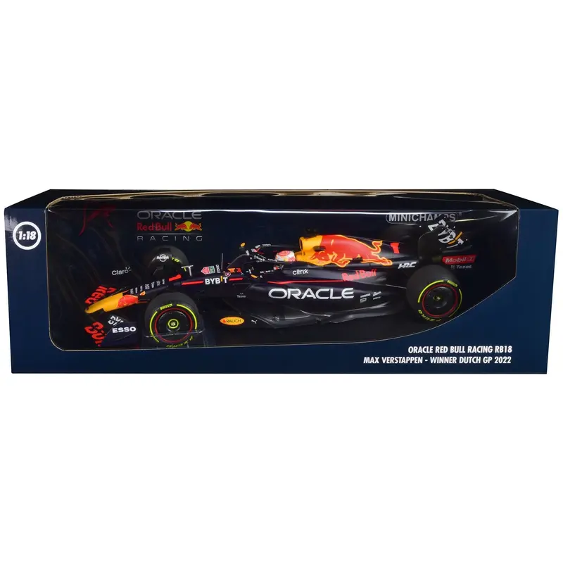 Red Bull Racing RB18 #1 Max Verstappen "Oracle" Winner F1 Formula One "Dutch GP" (2022) with Driver Limited Edition to 528 pieces Worldwide 1/18 Diecast Model Car by Minichamps