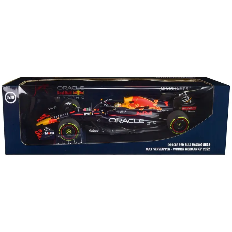 Red Bull Racing RB18 #1 Max Verstappen "Oracle" Winner F1 Formula One "Mexican GP" (2022) with Driver Limited Edition to 258 pieces Worldwide 1/18 Diecast Model Car by Minichamps