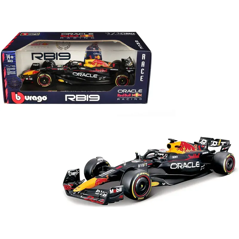 Red Bull Racing RB19 #1 Max Verstappen "Oracle" Champion Formula One F1 World Championship (2023) "Race" Series 1/18 Diecast Model Car by Bburago