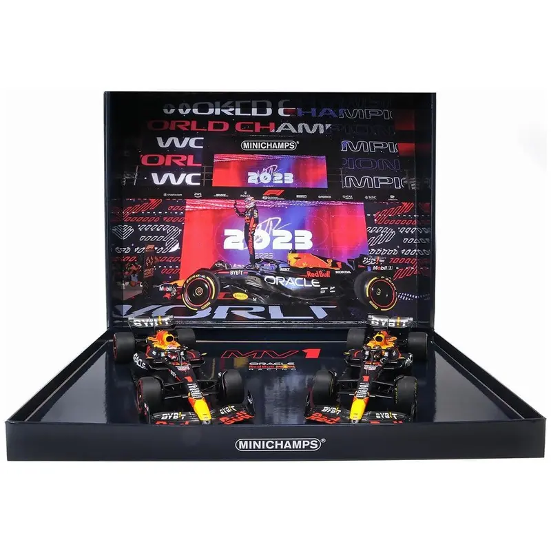Red Bull Racing RB19 #1 Max Verstappen "Oracle" F1 Formula One "Qatar GP" (2023) Set of 2 Cars Limited Edition to 499 pieces Worldwide 1/18 Diecast Model Cars by Minichamps